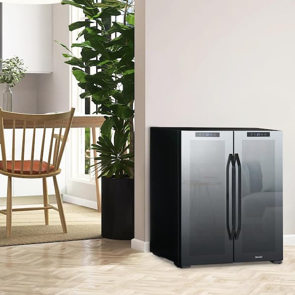 NewAir Shadow Series 28 in. Dual Zone 18 Wine Bottles and 59