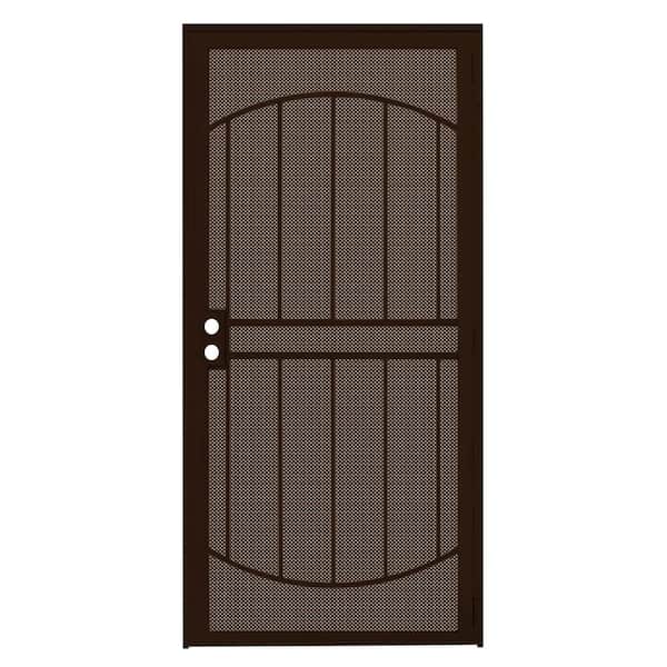Unique Home Designs 36 in. x 80 in. ArcadaMAX Copper Surface Mount Outswing Steel Security Door with Perforated Metal Screen
