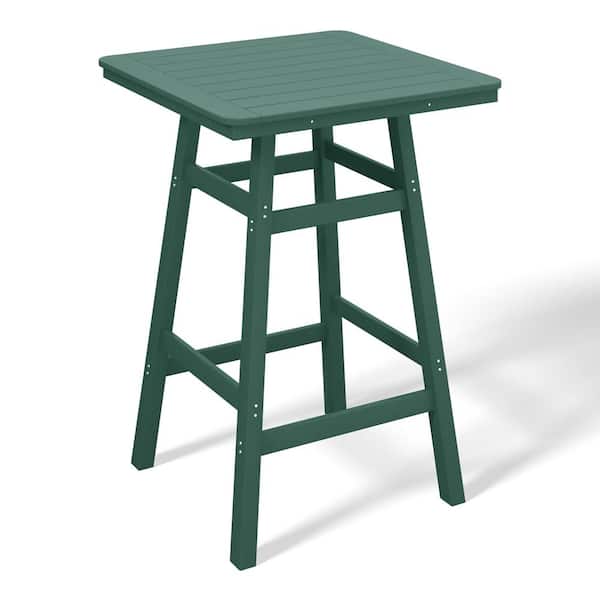 WESTIN OUTDOOR Laguna 30 in. Square HDPE Plastic All Weather Outdoor Patio Bar Height High Top Pub Table in Dark Green