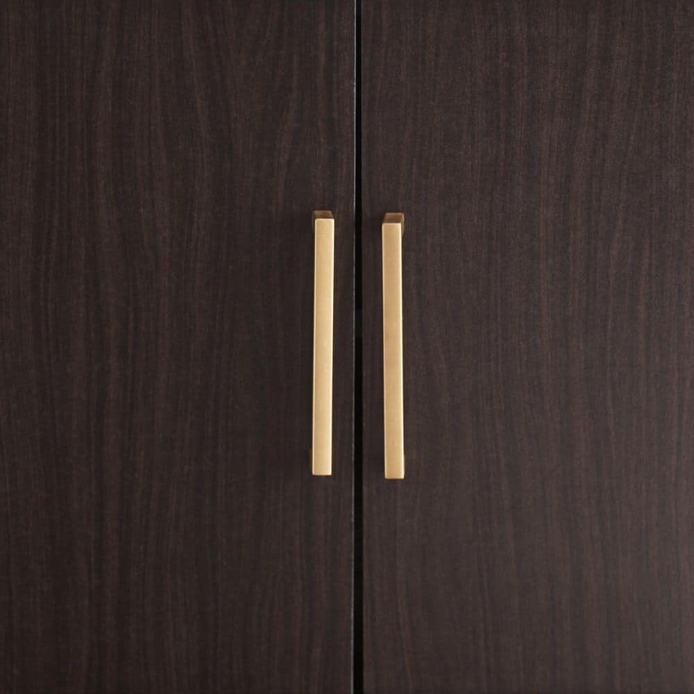 Dark Brown Mid Century Modern Accent Cabinet with Adjustable Shelves