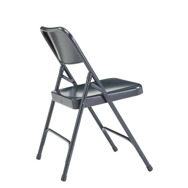 National Public Seating 200 Series Blue Premium All Steel Double Hinge Folding Chair 4 Pack 204 The Home Depot