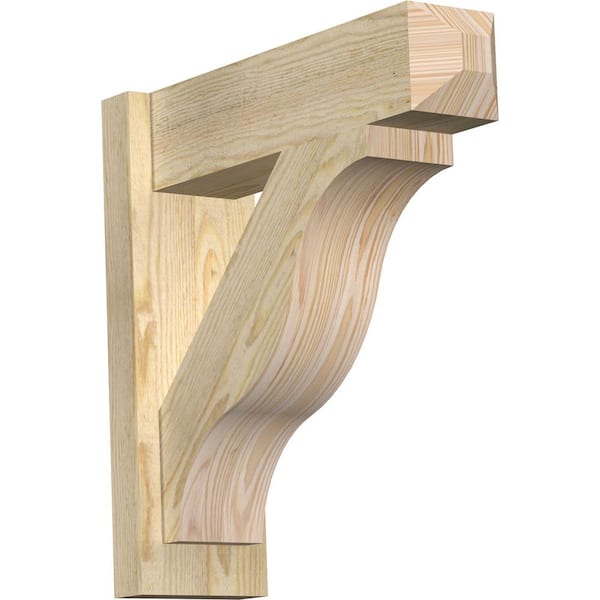 Ekena Millwork 6 in. x 20 in. x 20 in. Douglas Fir Fuston Craftsman Rough Sawn Outlooker