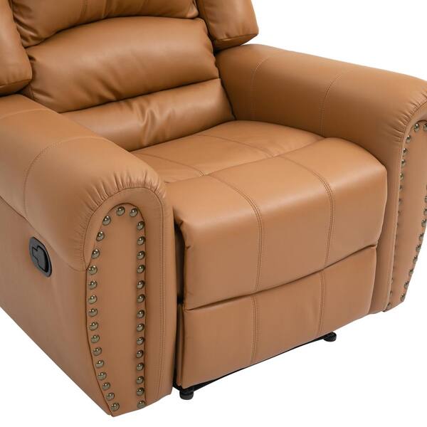 41 25 In Tan Recliner Chair With Air, Oversized Leather Recliners