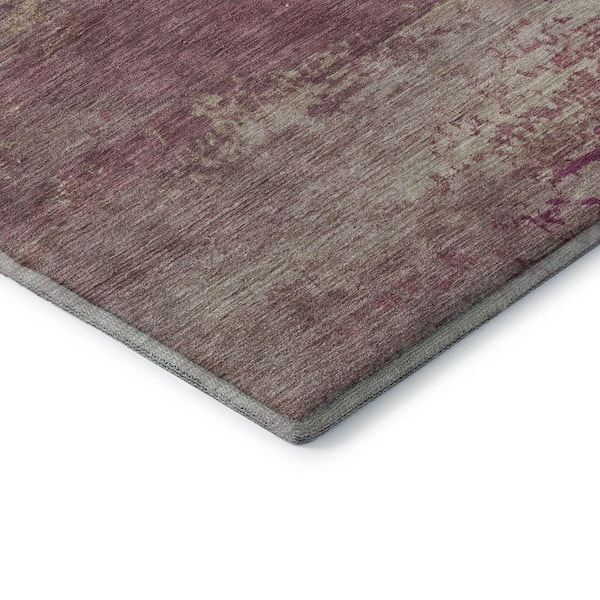 Mayfield Premium Machine Washable Abstract AMF2071 Merlot 2 ft. x 7 ft. Runner Rug