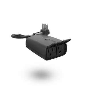 Smart Home 15 Amp 110-Volt Connection Type B Grounding Smart Plug Connector Classic Black (1-Pack)