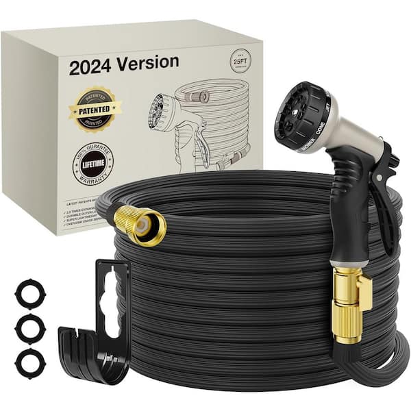 3/4 in. Dia x 25 ft. Expandable Leak-Proof Garden Hose with 40 Layers of  Innovative Nano Rubber and Multiple Patterns