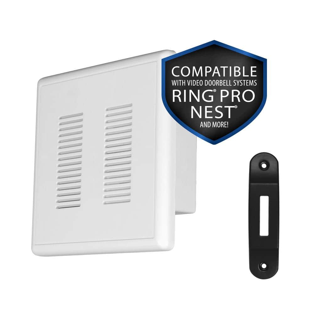 White and Black Modern Wired Doorbell Chime Kit