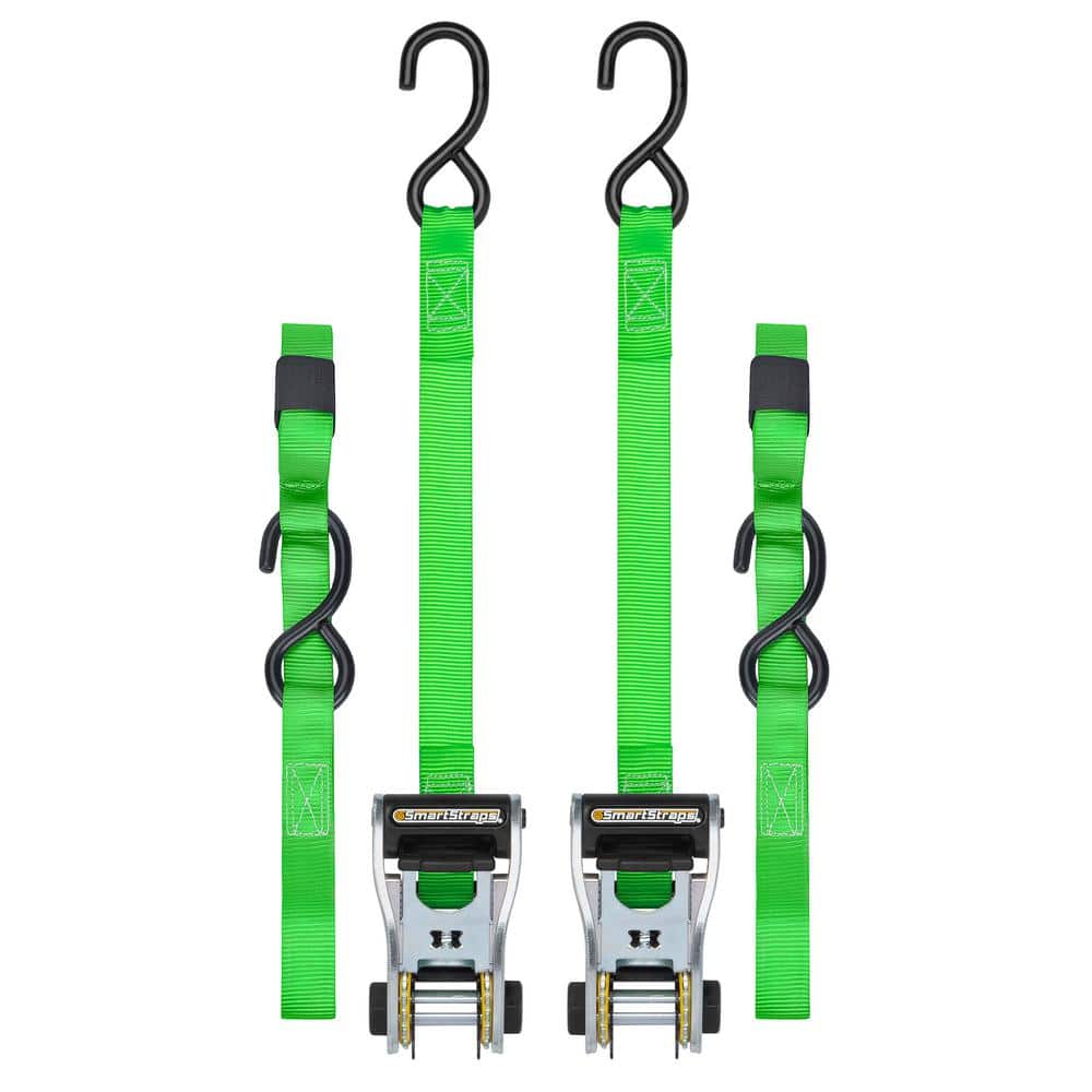 なりこ　W 3STP DRP SKRT SmartStraps 10 ft. Green RatchetX Tie Down Straps with 500 lb