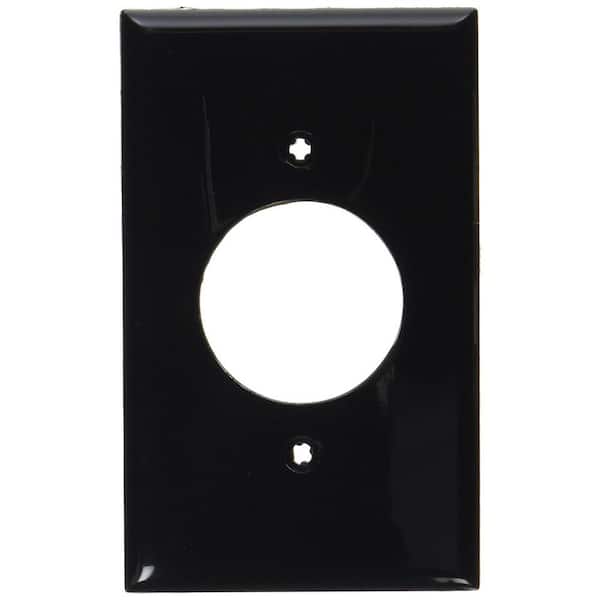Leviton 1-Gang 1 Single Receptacle, Standard Size Nylon Wall Plate, Black