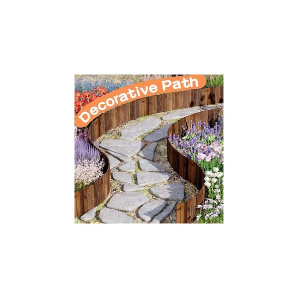 Wood Garden Edging Border Wooden Garden Fence No Dig ... - IWC