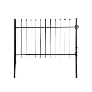 Athens Style 5 ft. x 5 ft. Black Steel DIY Fence Panel