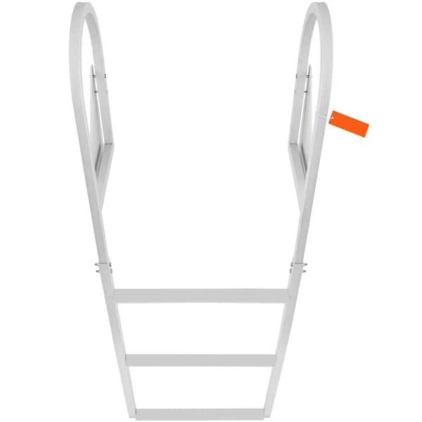 SKYSHALO Dock Ladder, Flip-Up 3 Steps, Standard, Aluminum Alloy, Dock Ladder, Pontoon Boat Ladder with 2 in. Wide Step