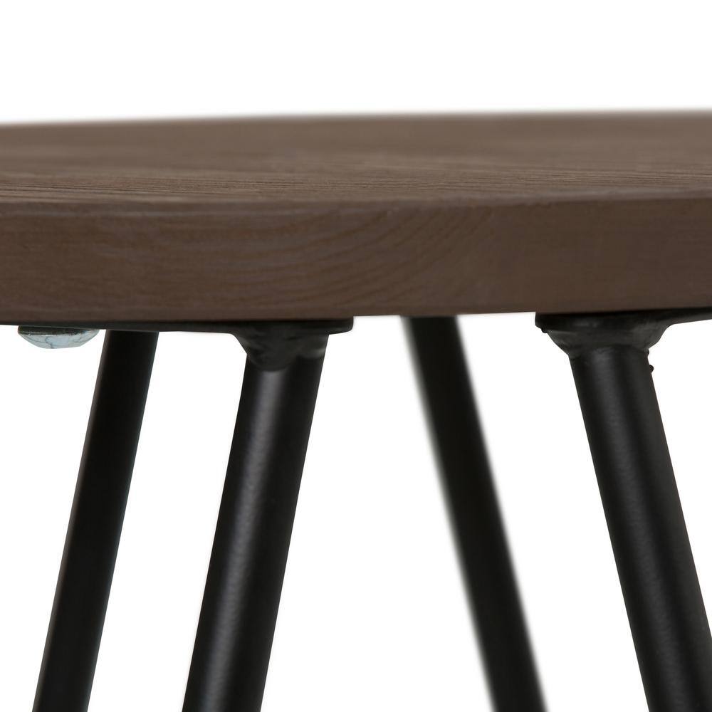 Cocoa Brown and Black 30" Industrial Metal and Wood Bar Stool