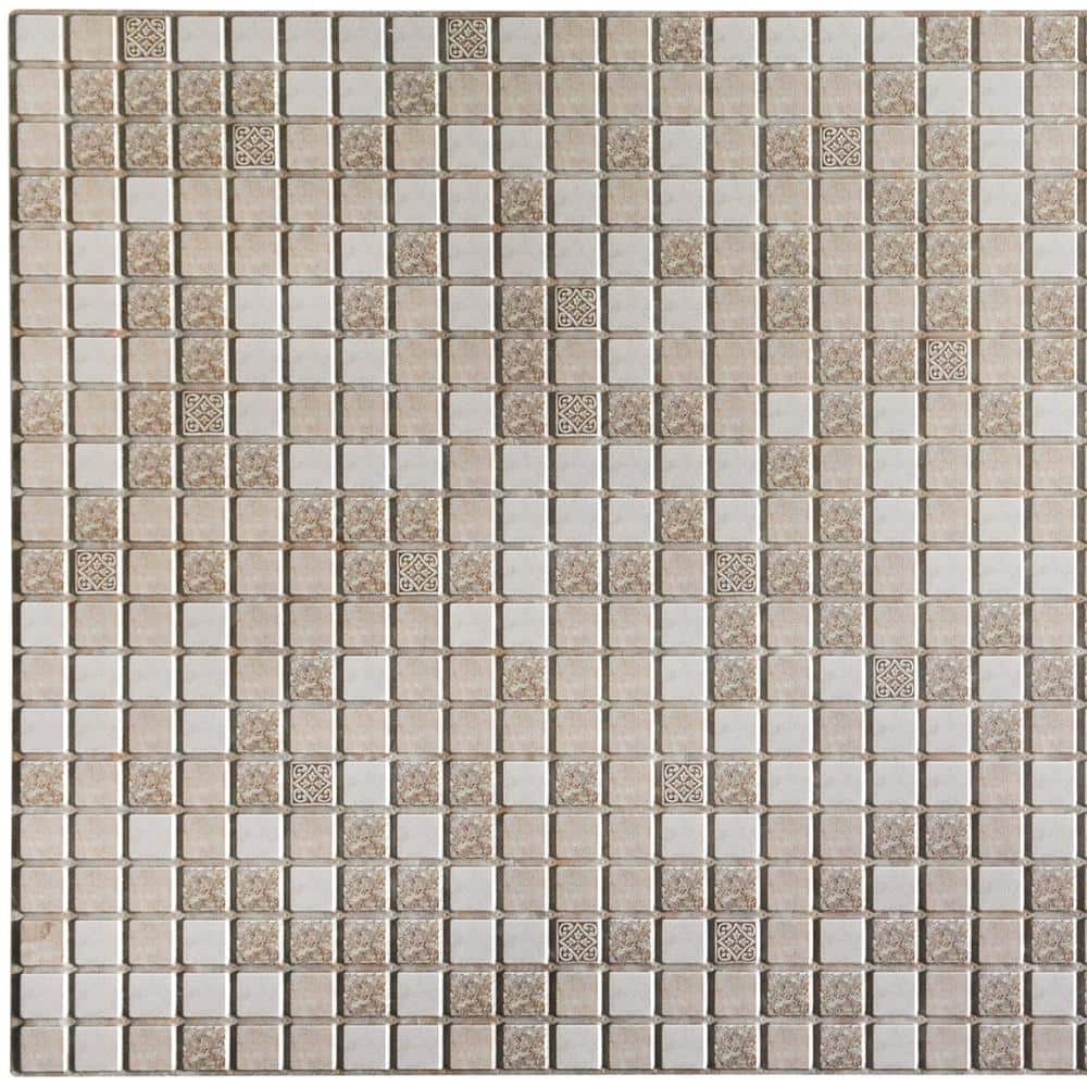 3D Falkirk Retro 1/100 in. x 38 in. x 19 in. Brown Beige Distressed Squares