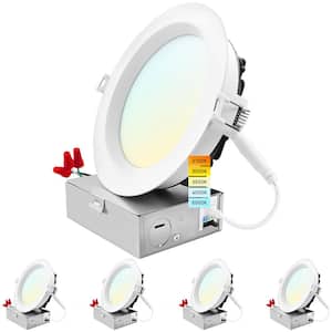 6 in. Canless w/J-Box 18W 5CCT Selectable 1800LM Remodel IC Rated Integrated LED Recessed Light Kit Wet Rated (4-Pack)