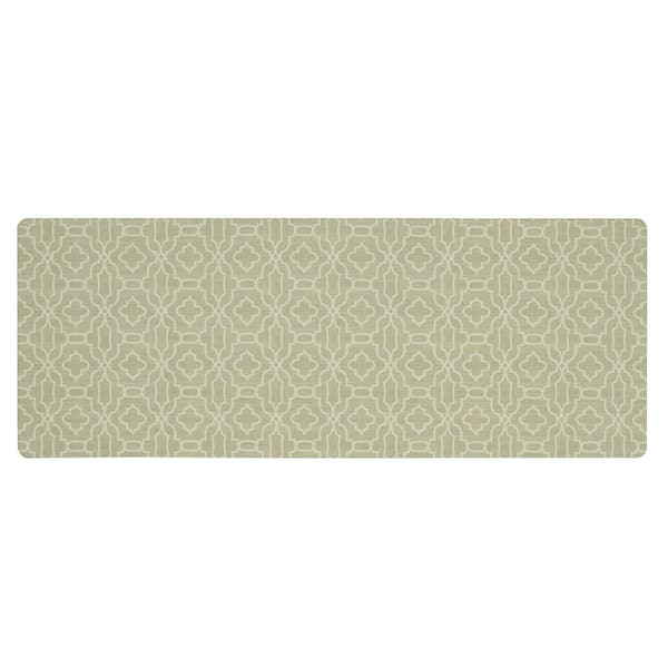 StyleWell Gray Micro Elegance Chavet Lattice 18 in. x 48 in. Indoor Kitchen Mat