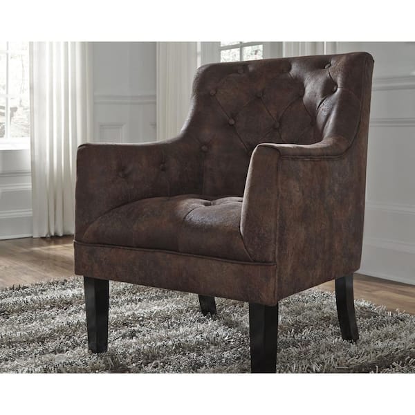 Signature Design by Ashley Drakelle Brown Polyester Accent Arm Chair