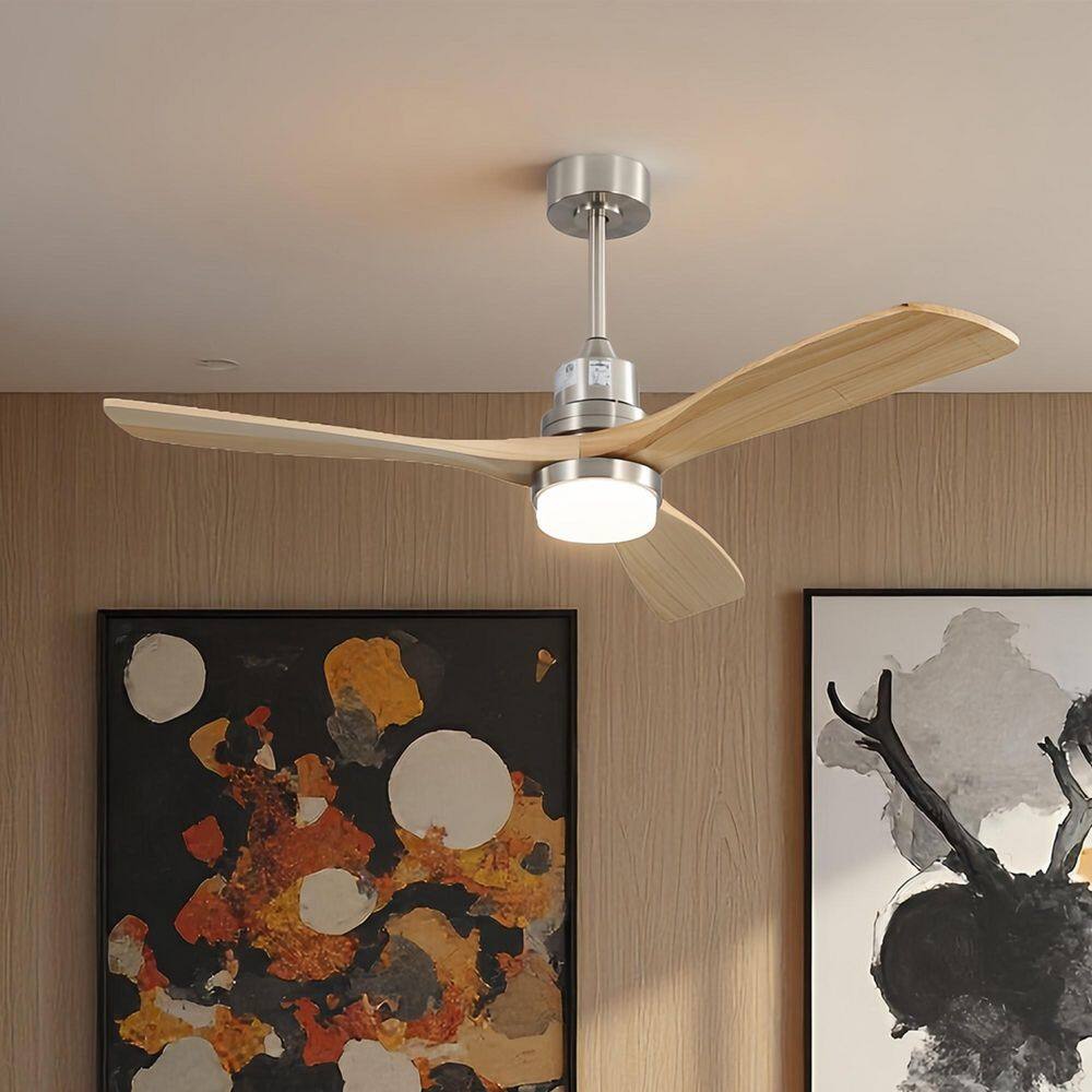 52 in. Integrated LED Indoor Downrod Mount Brushed Nickel Standard Ceiling Fan with Dimmable Light and Remote 6-Speed price history on PriceWatchPro