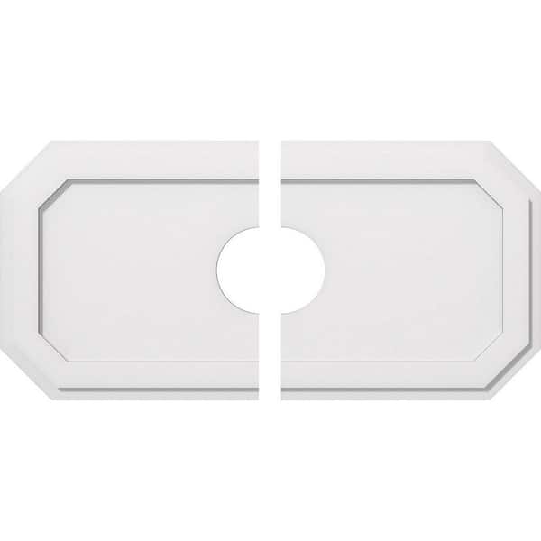 Ekena Millwork 36 in. W x 18 in. H x 6 in. ID x 1 in. P Emerald Architectural Grade PVC Contemporary Ceiling Medallion (2-Piece)