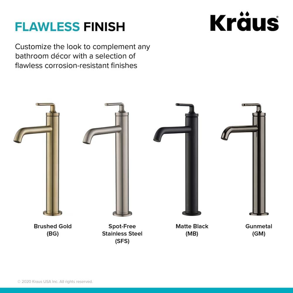 Ramus Modern Chrome Single Handle Vessel Sink Faucet with Pop-Up Drain