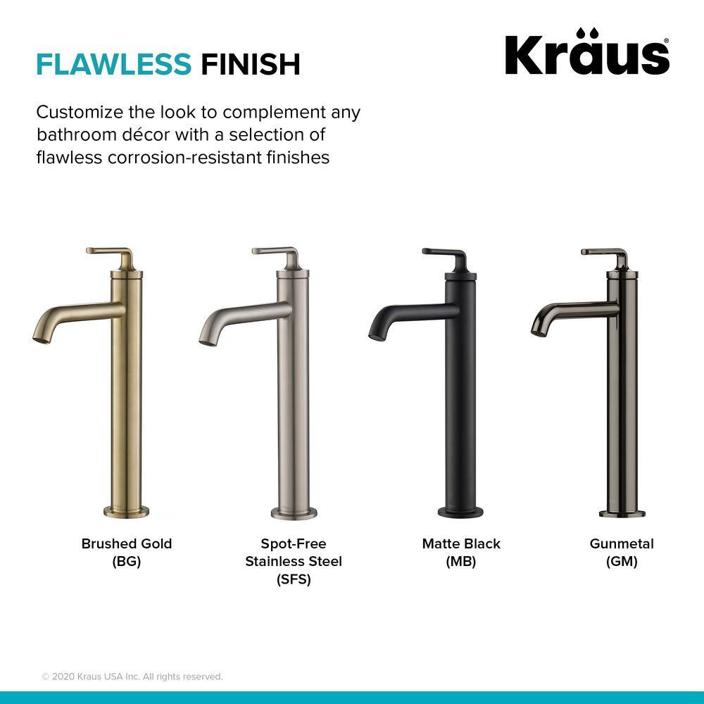 Ramus Vessel Chrome Single Handle Bathroom Faucet with Pop-Up Drain