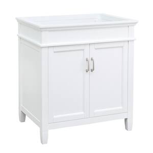 Whitsail 31 in. W x 19.5 in. D x 35.38 in. H Single Sink Bath Vanity in Weathered Tan with White Engineered Stone Top