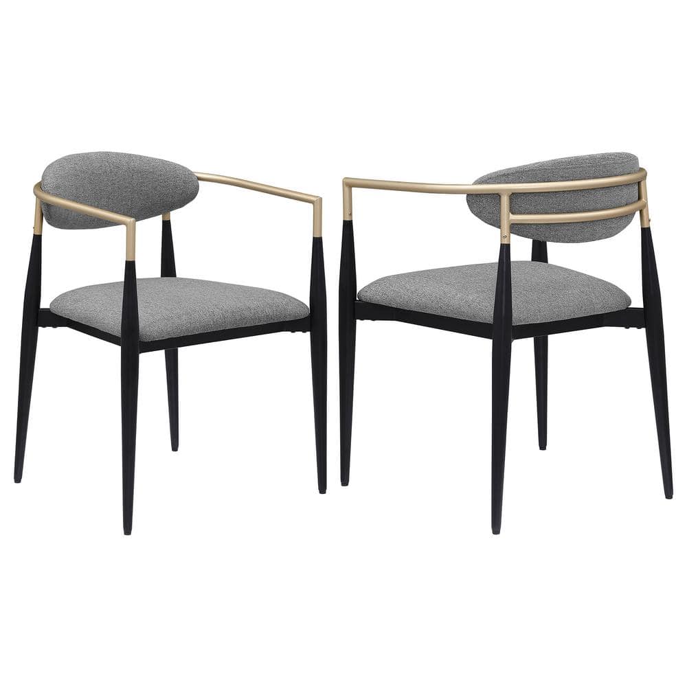 Coaster Alexis Grey Fabric Upholstered Dining Arm Chair Set