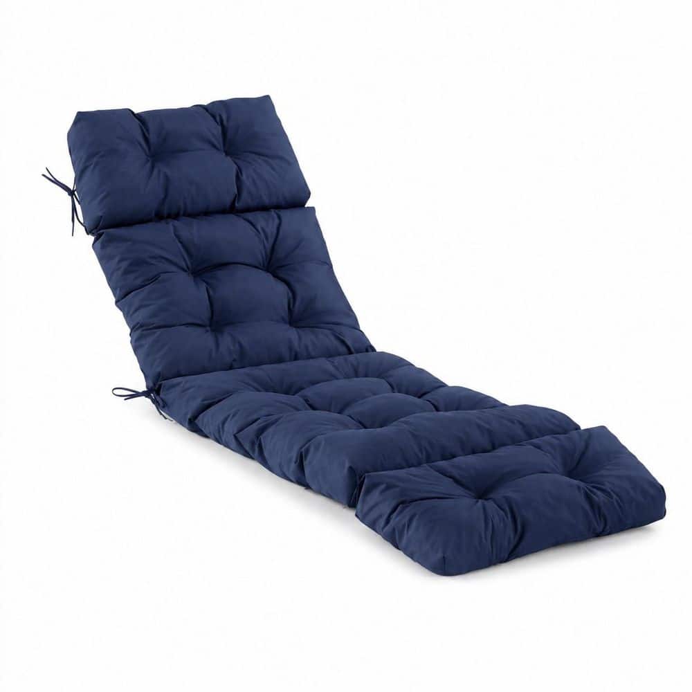 75.1 x 22.8 x 4.7 Inch Outdoor Chaise Lounge Chair Cushion Waterproof Fade Resistant Navy Blue with Secure Ties price history on PriceWatchPro