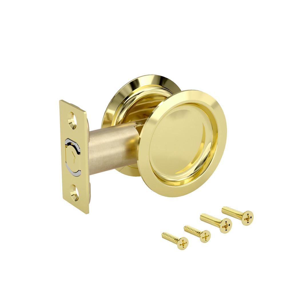 2-7/16 in. (62 mm) Bright Brass Round Passage Pocket Door Pull price history on PriceWatchPro