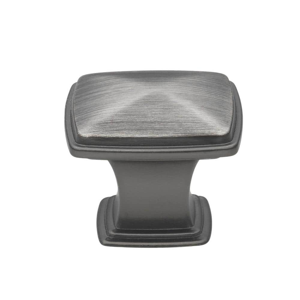 Satin Pewter Square Cabinet Knob with Mounting Hardware