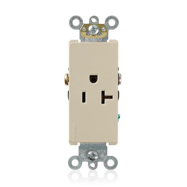 Leviton Decora Plus 20 Amp 125 V Single Outlet/Receptacle, Ivory (1-Pack) 16351-I