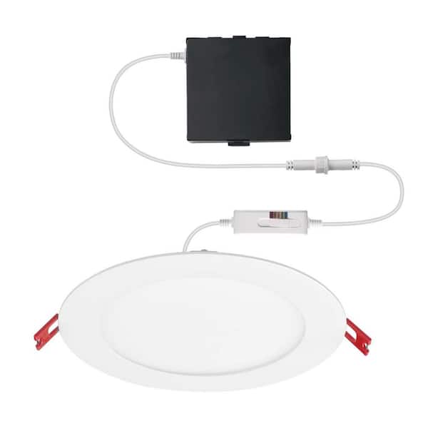 Commercial Electric Ultra Slim Integrated LED 6 in Round Motion Canless Recessed Light for Kitchen Bathroom Livingroom, White
