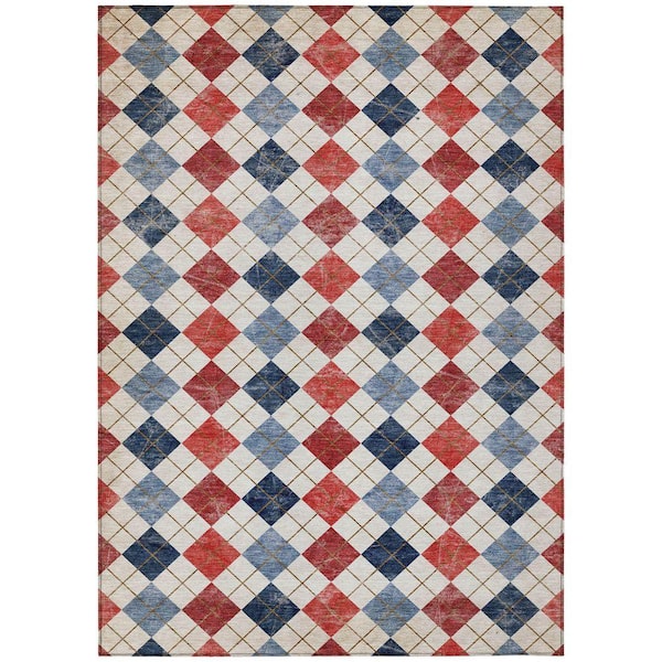 Chantille Machine Washable Indoor/Outdoor Abstract ACN2237 Red 8 ft. x 10 ft. Area Rug