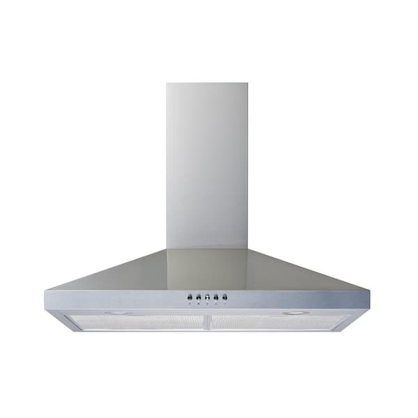 Winflo 30 in. Convertible Wall Mount Range Hood in Stainless Steel with Mesh Filters and Push Button Control