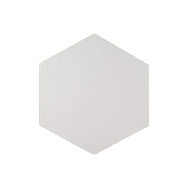 Honeycomb 4.5 in. x 10 in. Hexagon Gray Matte Porcelain Tile Sample