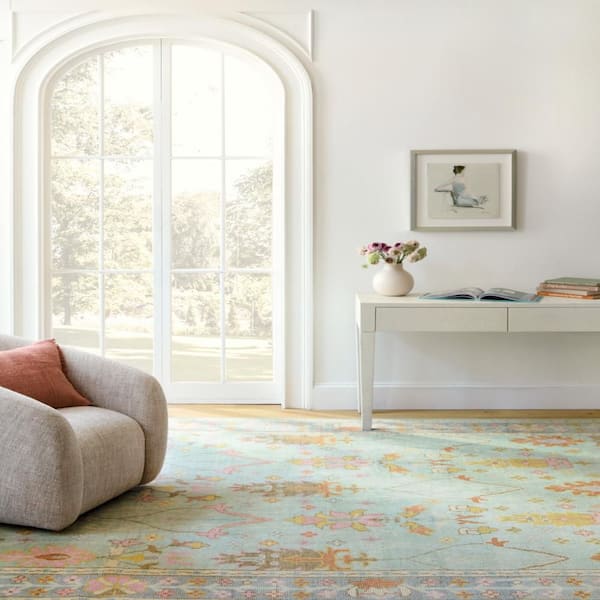 Mara Hand Knotted Wool Sky 5 ft. x 8 ft. Indoor Area Rug