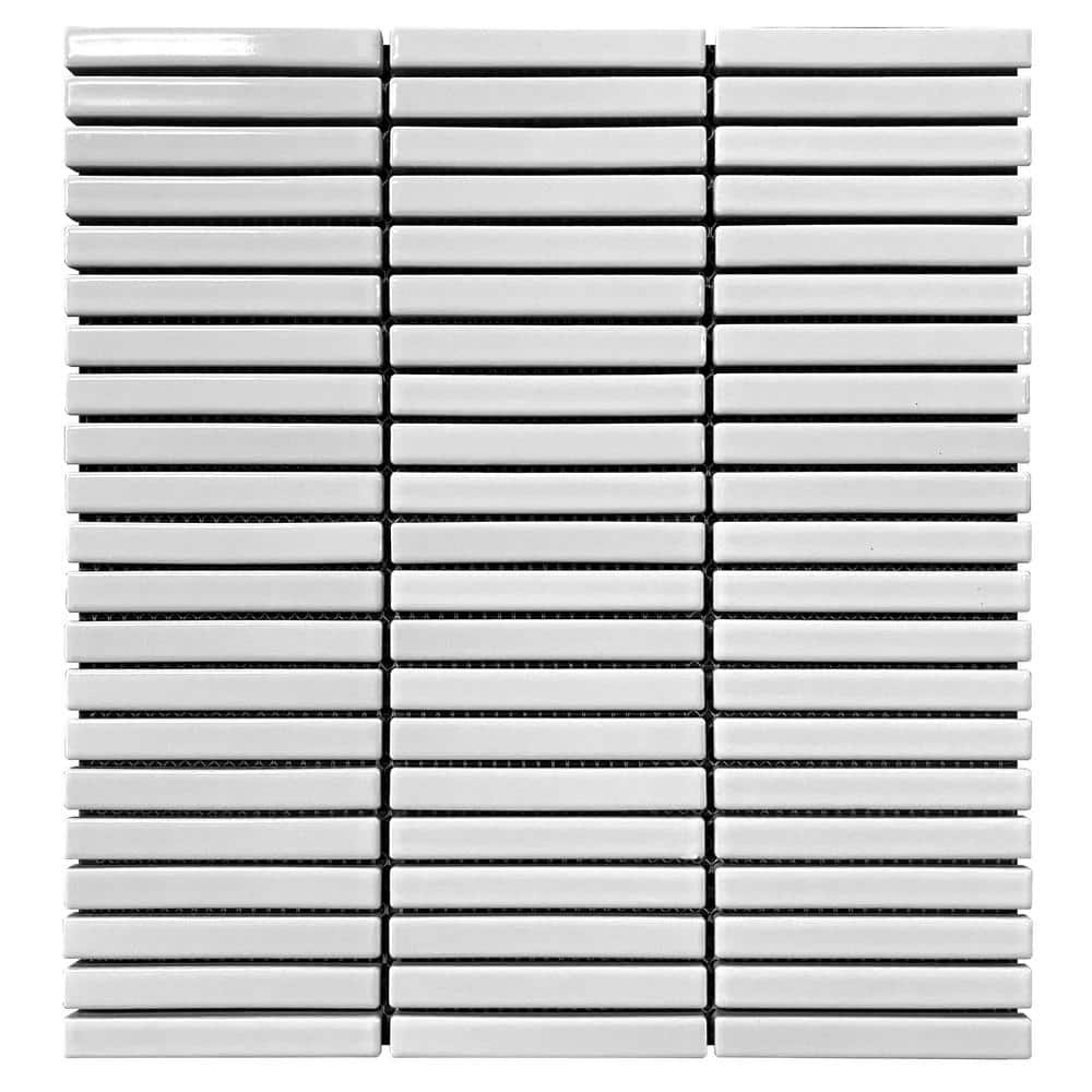 MOLOVO Porcetile Glossy White 11.2 in. x 11.91 in. Stacked
