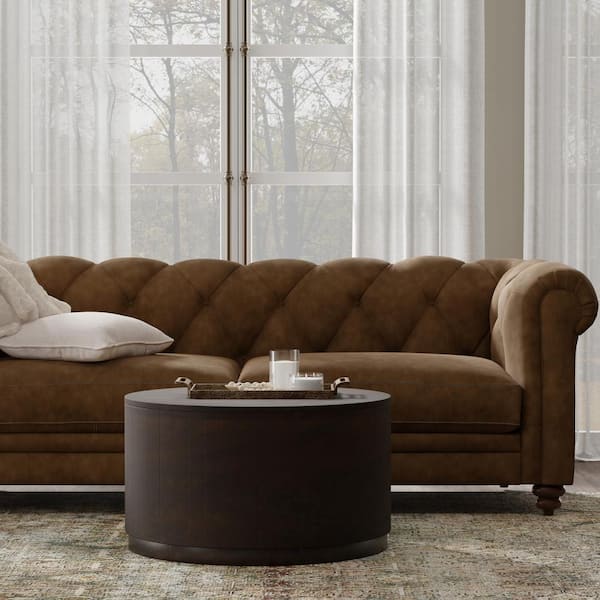 Carolina Living Christa 30 in. Chestnut Round Wood Coffee Table