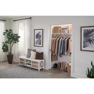 White Premium Wood Shelving Kit with Closet Rod, 1 Shelf 14 in. D x 48 in. L