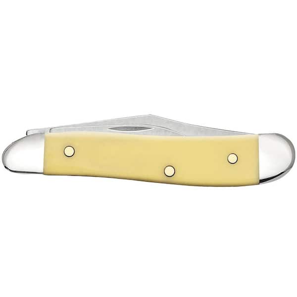 W. R. Case & Sons Cutlery Co Smooth Yellow Synthetic CS Peanut Pocket Knife  FI00030 - The Home Depot