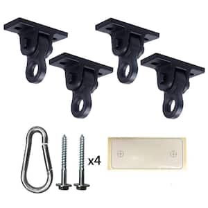 Heavy Duty Outdoor Swing Hangers Screws Bolts Included Over 5000 lbs. Capacity, Black (4-Pack)