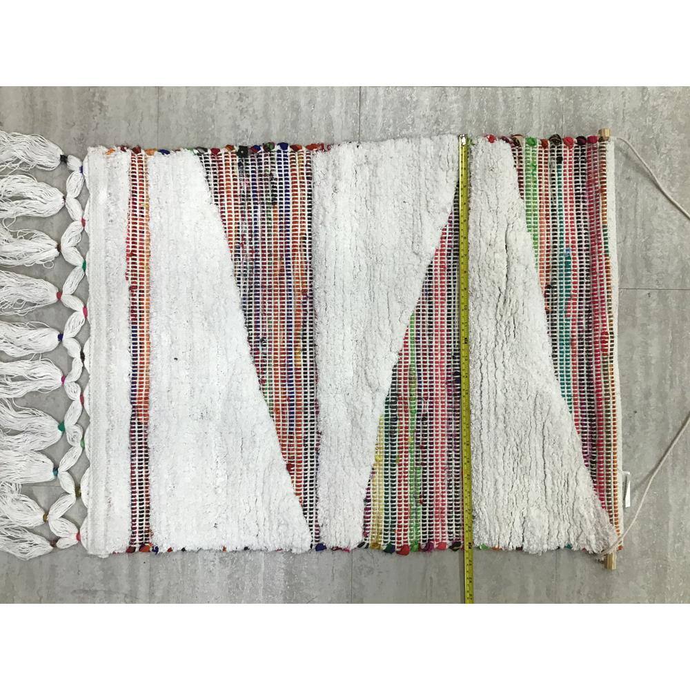 Boho Chindi Multicolor Woven Wall Hanging with Fringe