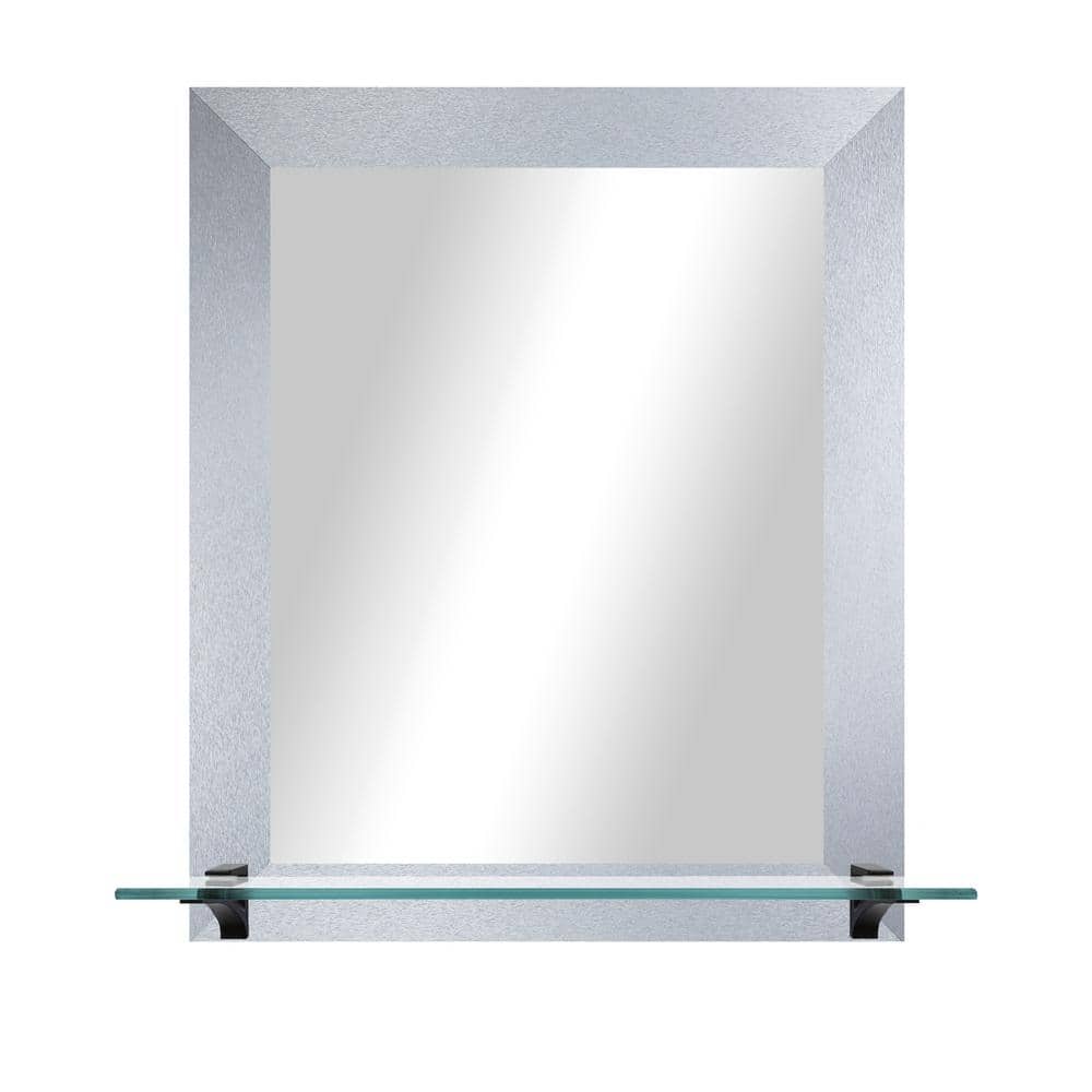 21.5 in. W x 25.5 in. H Rectangle Light Silver Vertical Mirror With Tempere