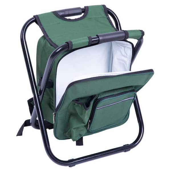 PLAYBERG Folding 3-in-1 Stool/Backpack/Cooler Bag in Green