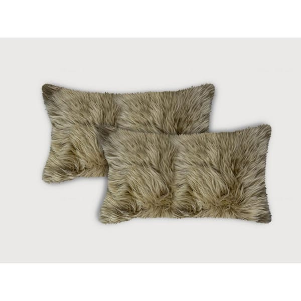 HomeRoots Jordan Taupe Geometric Polyester 5 in. x 20 in. Throw Pillow Set of 2