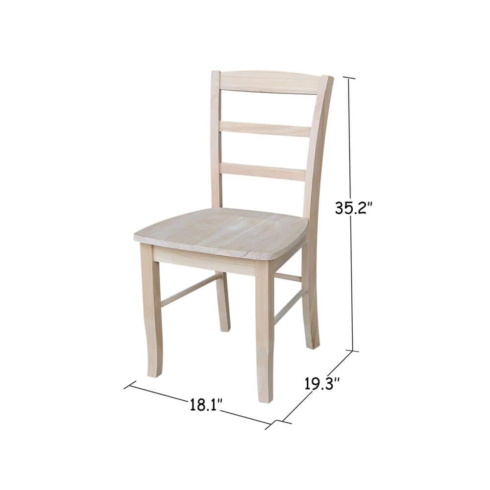 Unfinished Wood Ladderback Side Chair Set