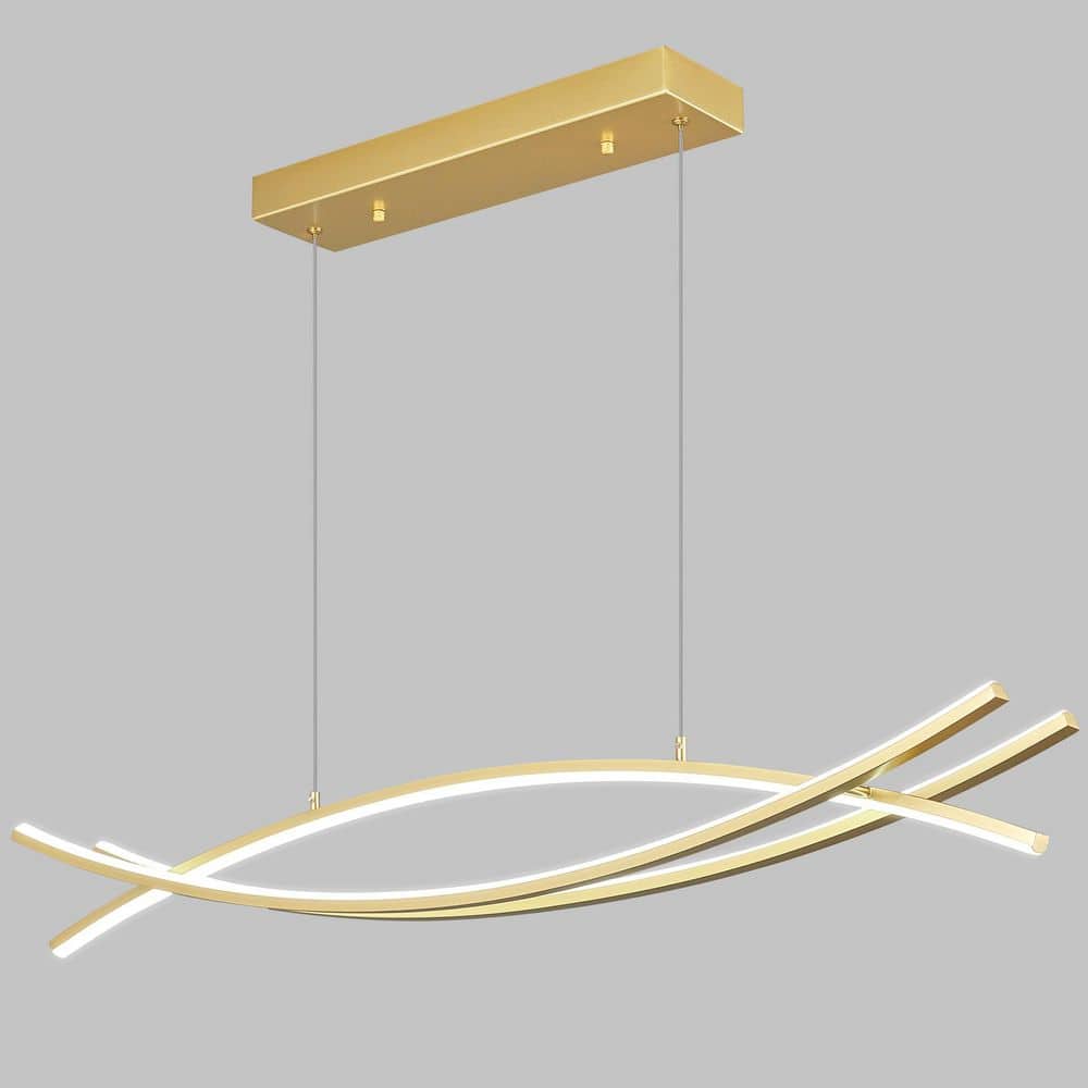 Modern 3 Light Gold LED Chandelier 6000K 28W Dimmable Pendant for Living Room Dining Room Kitchen Island Bedroom Foyer price history on PriceWatchPro