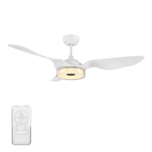 Finley II 52 in. Dimmable LED Indoor White Smart Ceiling Fan with Light and Remote, Works with Alexa and Google Home