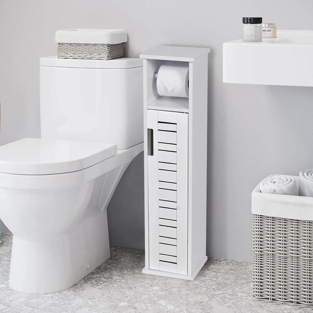 EVIDECO French home goods 2 in 1 Toilet Roll Holder and Storage Unit Cabinet in White 9912300 The Home Depot
