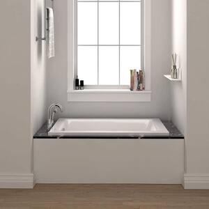 54 in. x 30 in. Acrylic Rectangular Drop-in Bathtub in White